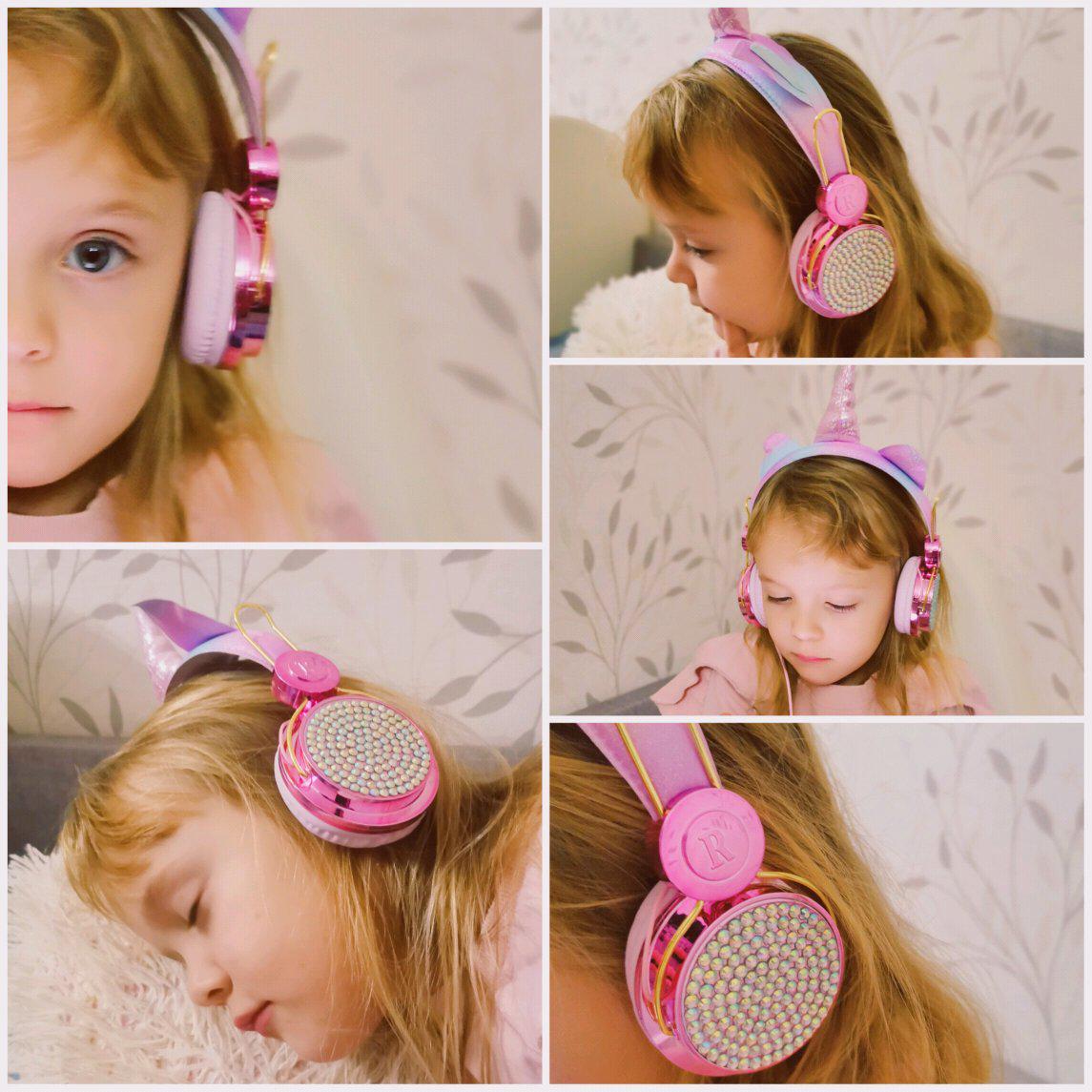 Cute Unicorn Wired Headset with Microphone