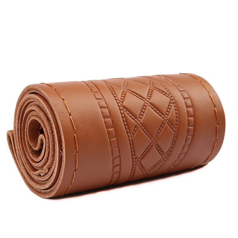 Patterned Leather Car Steering Wheel Cover