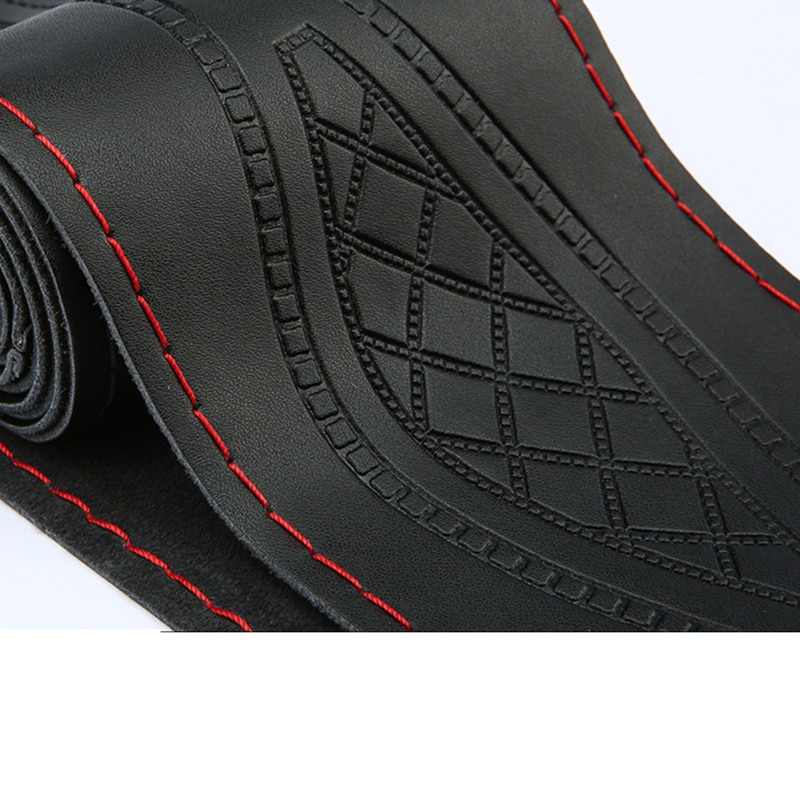 Patterned Leather Car Steering Wheel Cover