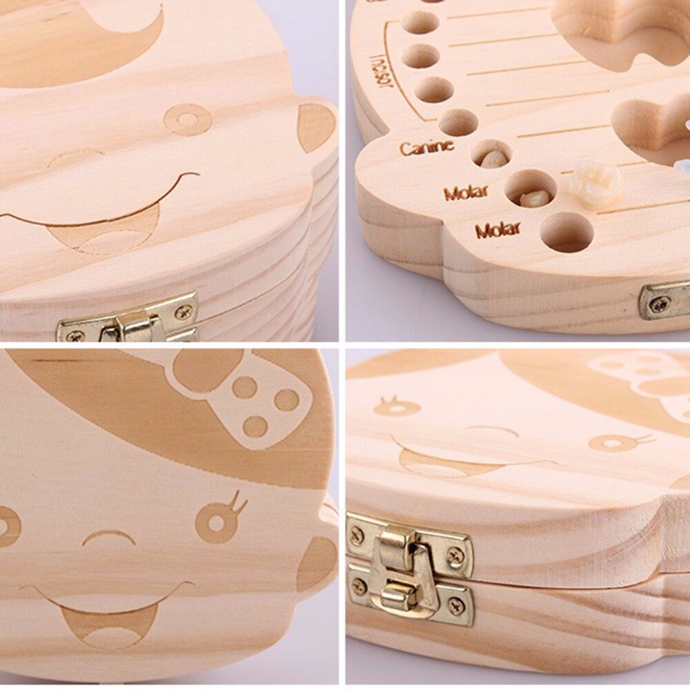 Wooden Teeth Storage Case