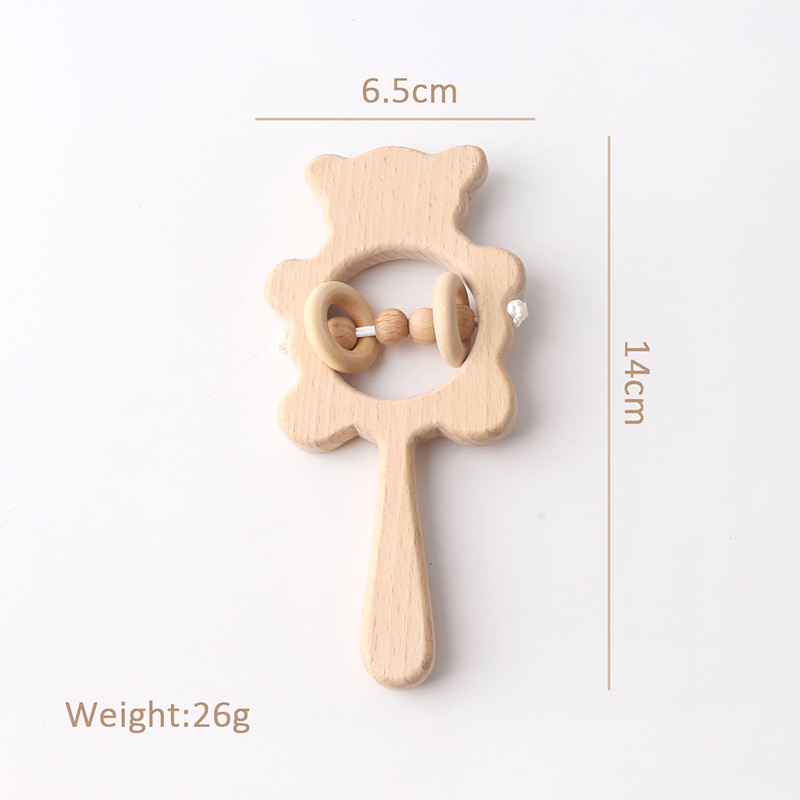 Wooden Baby Rattle and Teether