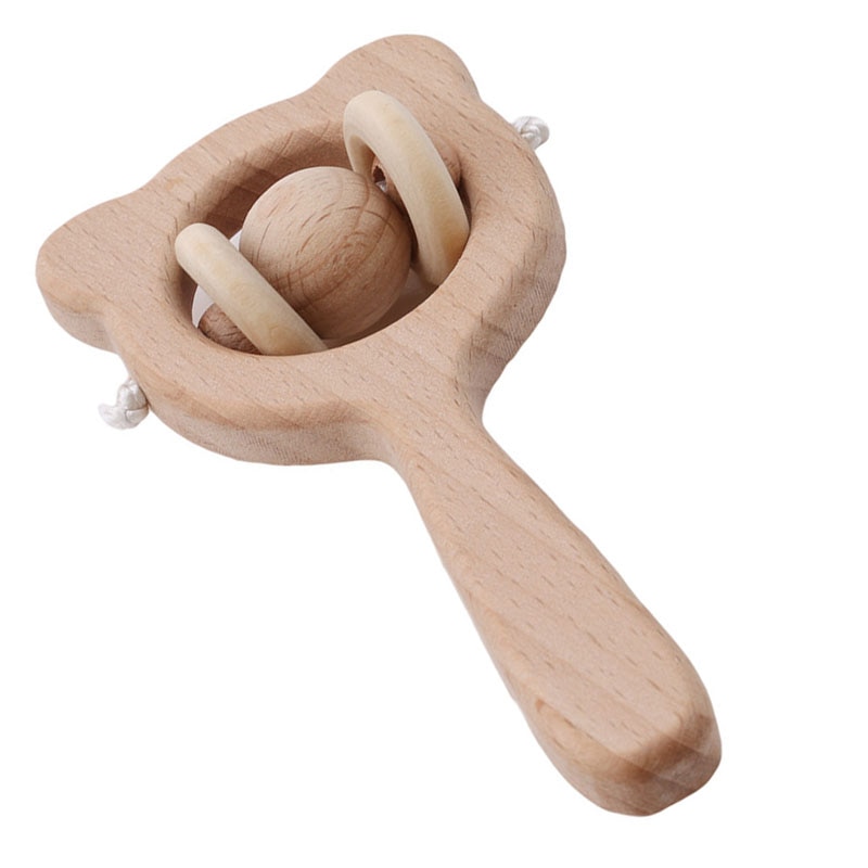 Wooden Baby Rattle and Teether