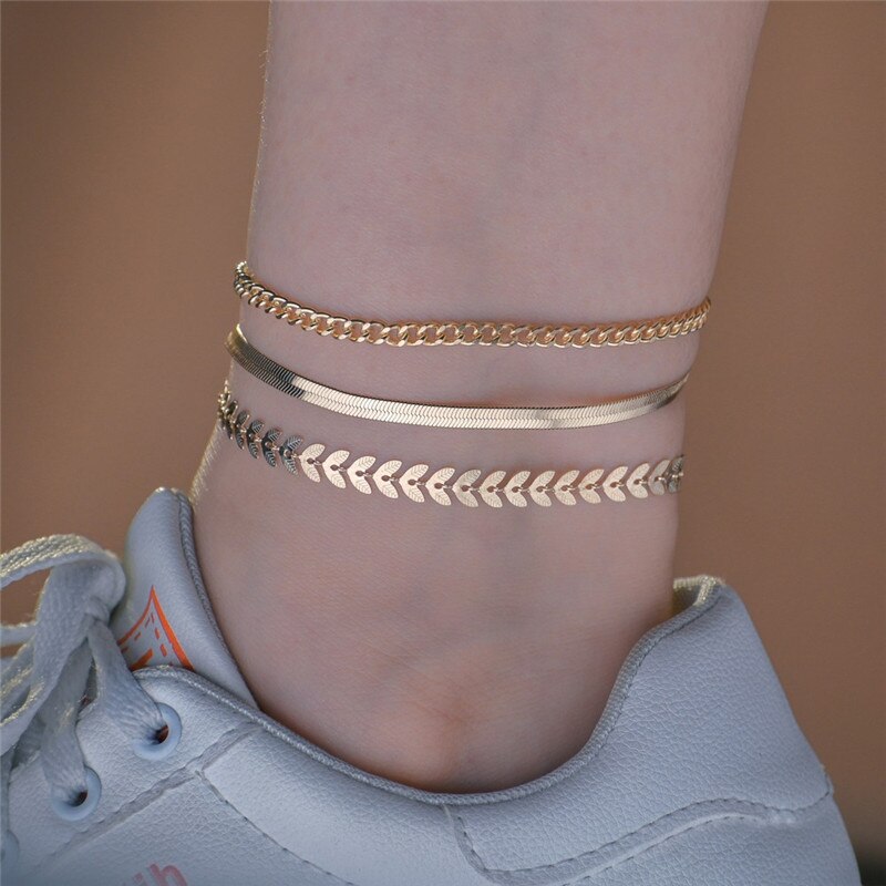 Simple Chain Anklets for Women