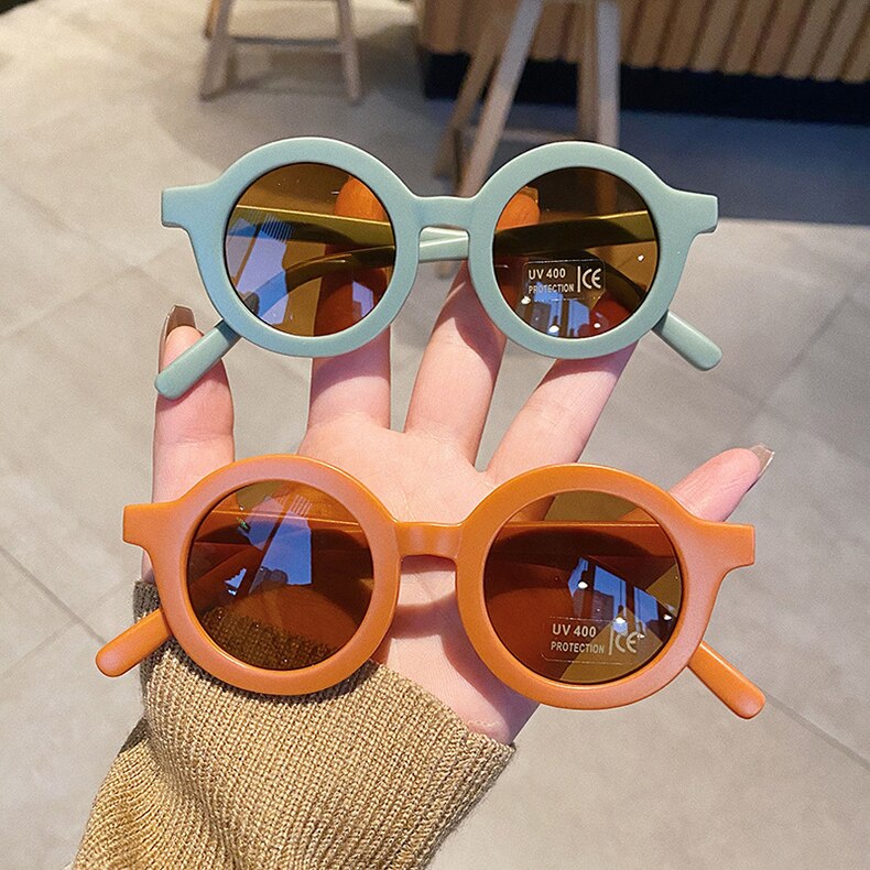 Round Shaped Vintage Sunglasses for Girls