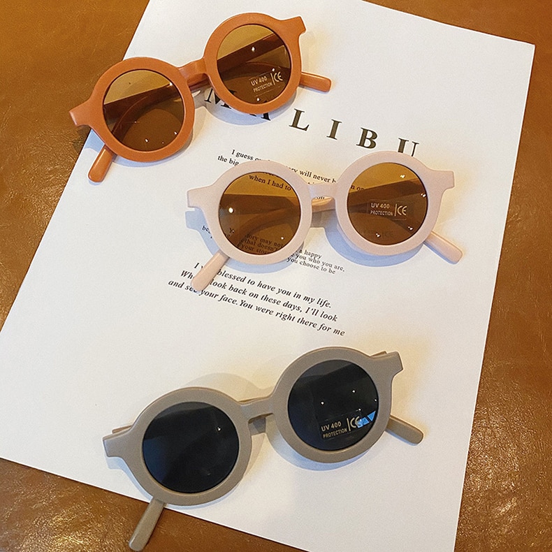 Round Shaped Vintage Sunglasses for Girls
