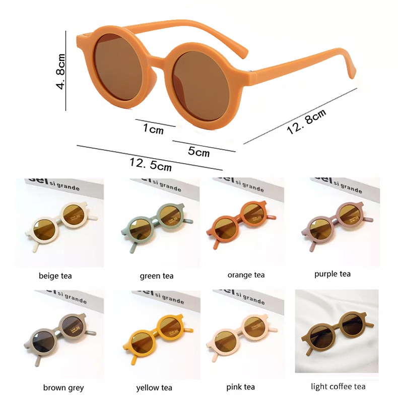Round Shaped Vintage Sunglasses for Girls