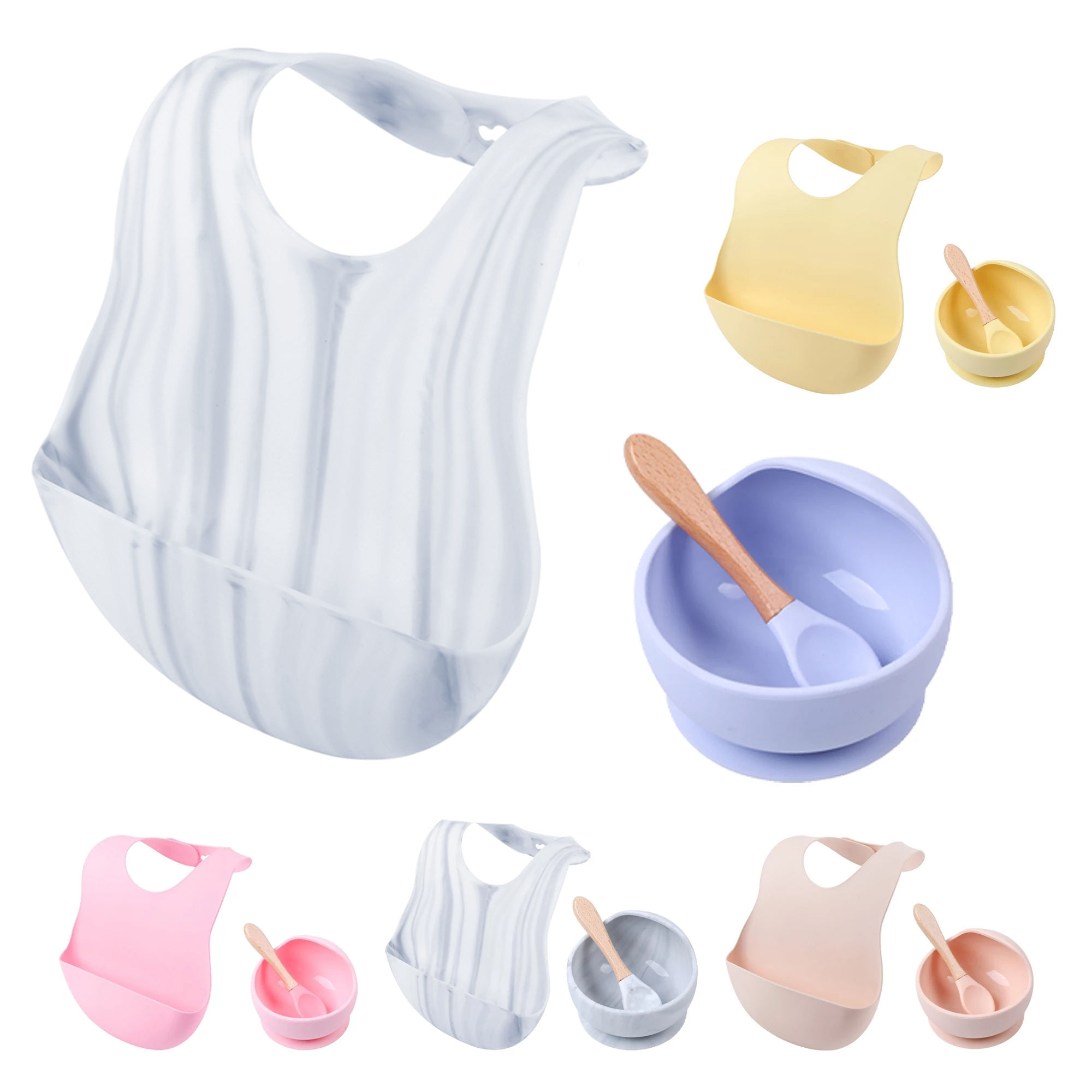 Non-Slip Silicone Baby Feeding Tableware Set